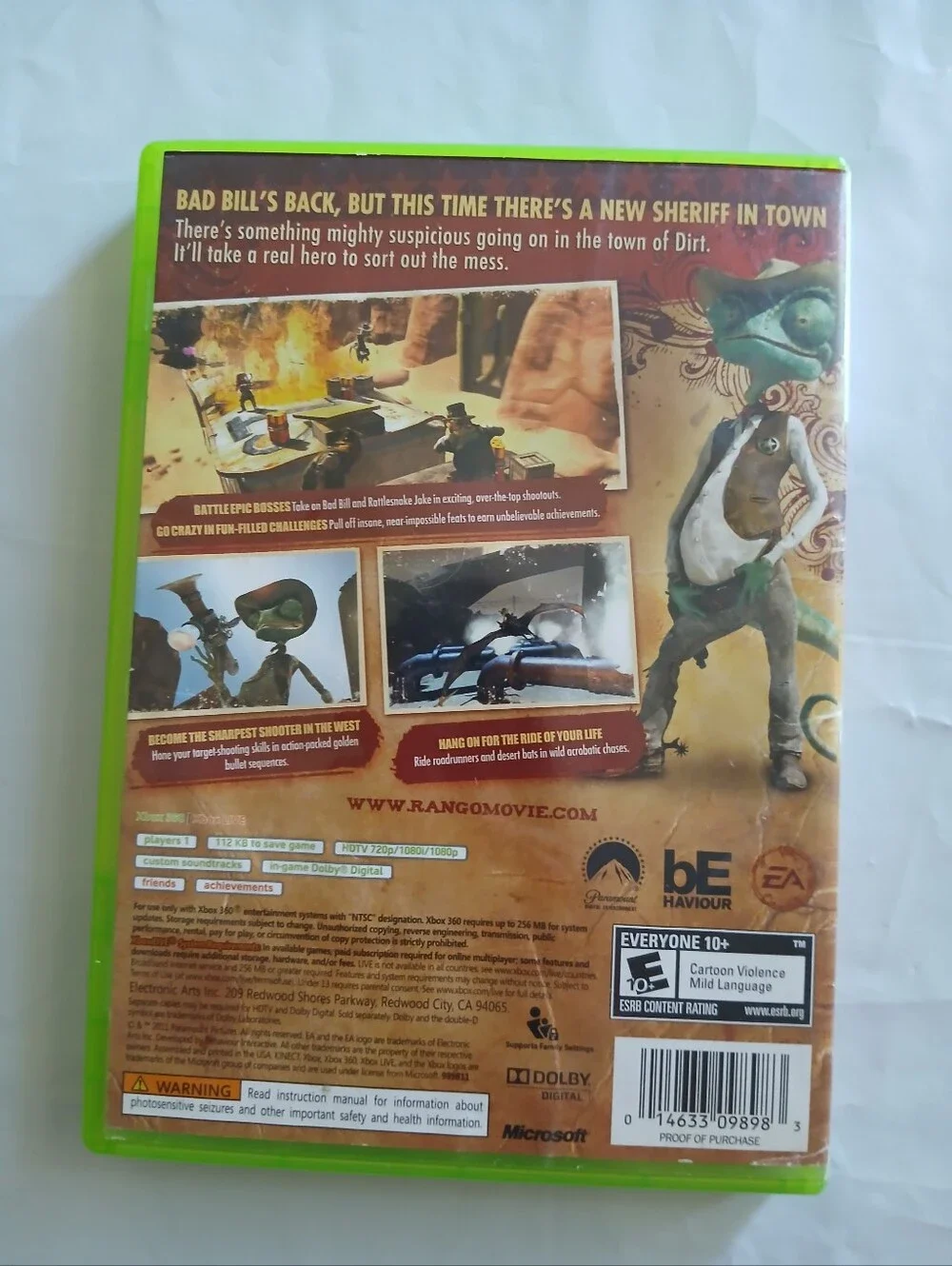 Rango: The Video Game Xbox 360 Complete in Box Cib
